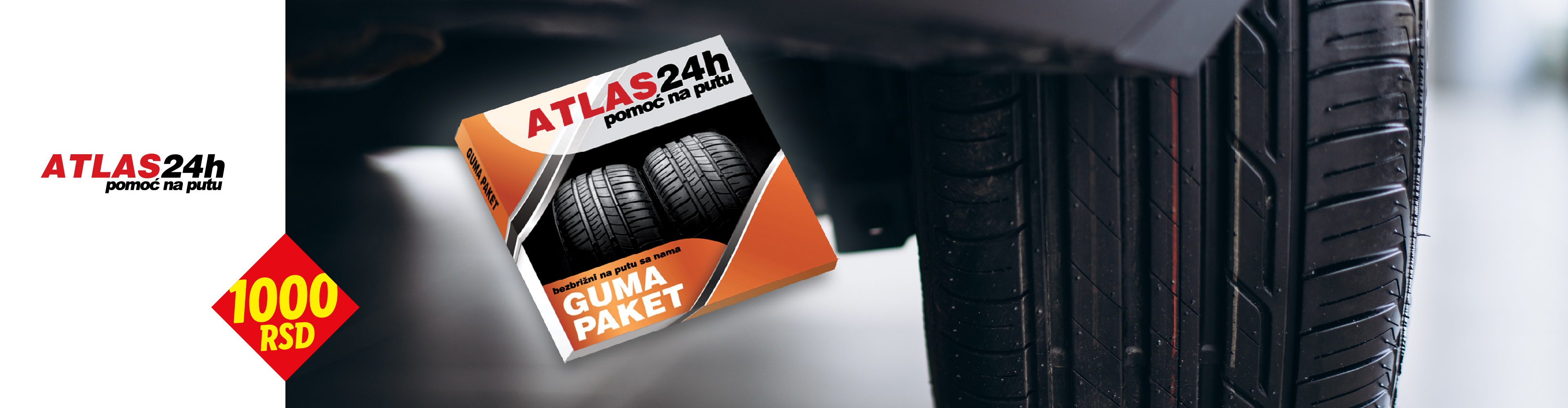 ATLAS24h GUMA PAKET za pomoć na putu, 1000 RSD.