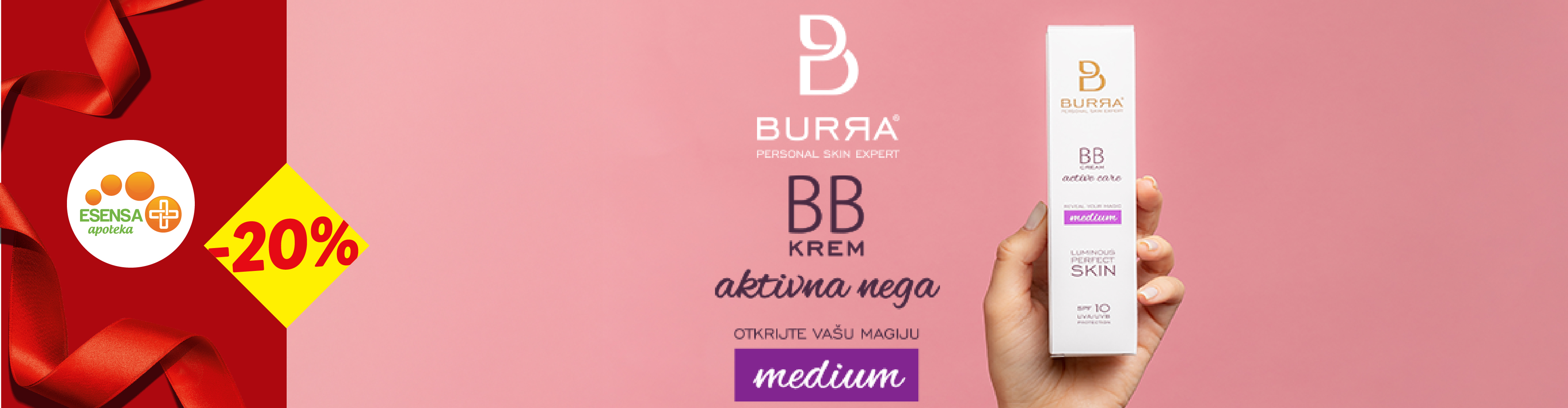 Burra BB krema za aktivnu negu, srednje nijanse, sa 20% popusta u Esensa apoteci.