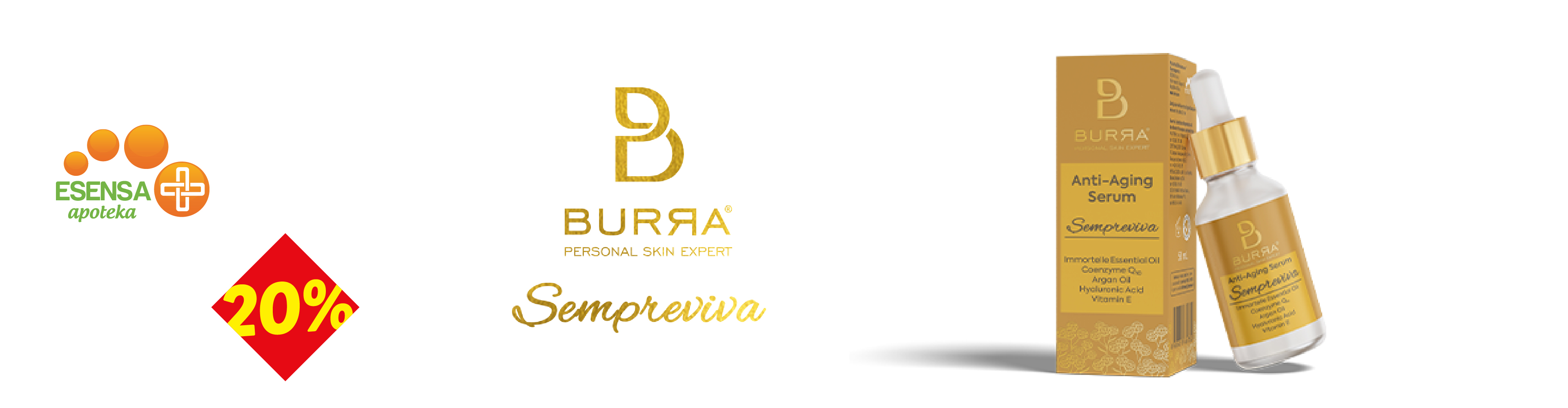 Burra Sempreviva serum protiv starenja sa 20% popusta u Esensa apoteci.