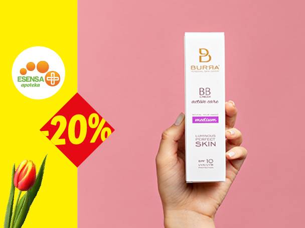 BB krema za lice sa 20% popusta u apoteci, sa tulipanom.
