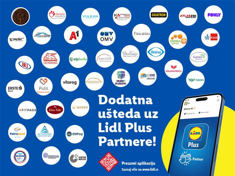 Lidl Plus partnerski program nudi dodatne uštede uz mnoge poznate brendove.