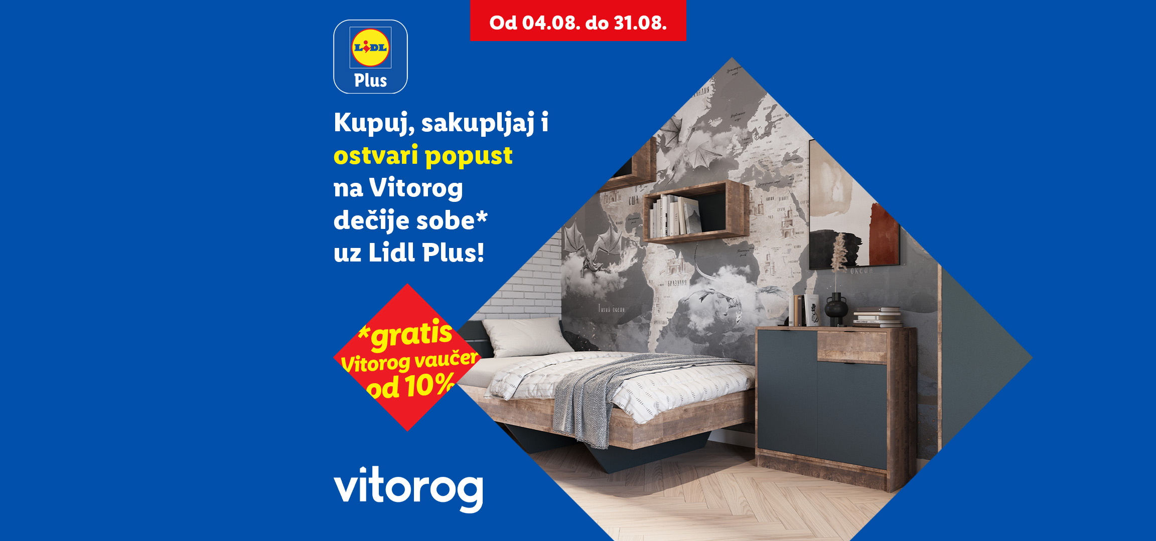Lidl Plus promocija: kupujte i ostvarite popust na Vitrog dečije sobe.