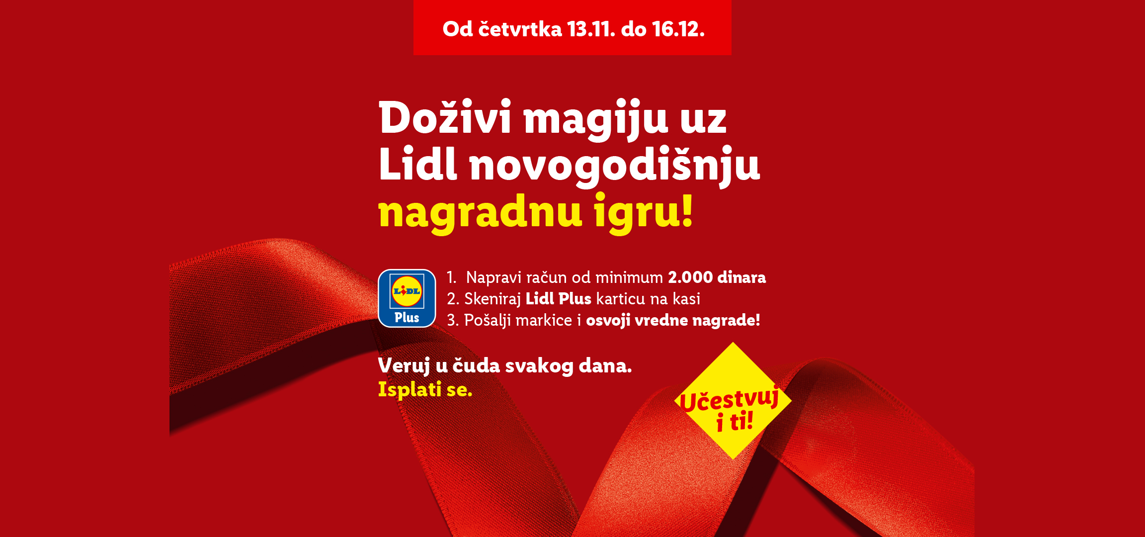 Lidl novogodišnja nagradna igra sa nagradama: putovanja, električni bicikli, iPhone 17 Pro, Apple Watch S11 i vaučeri za kupovinu.