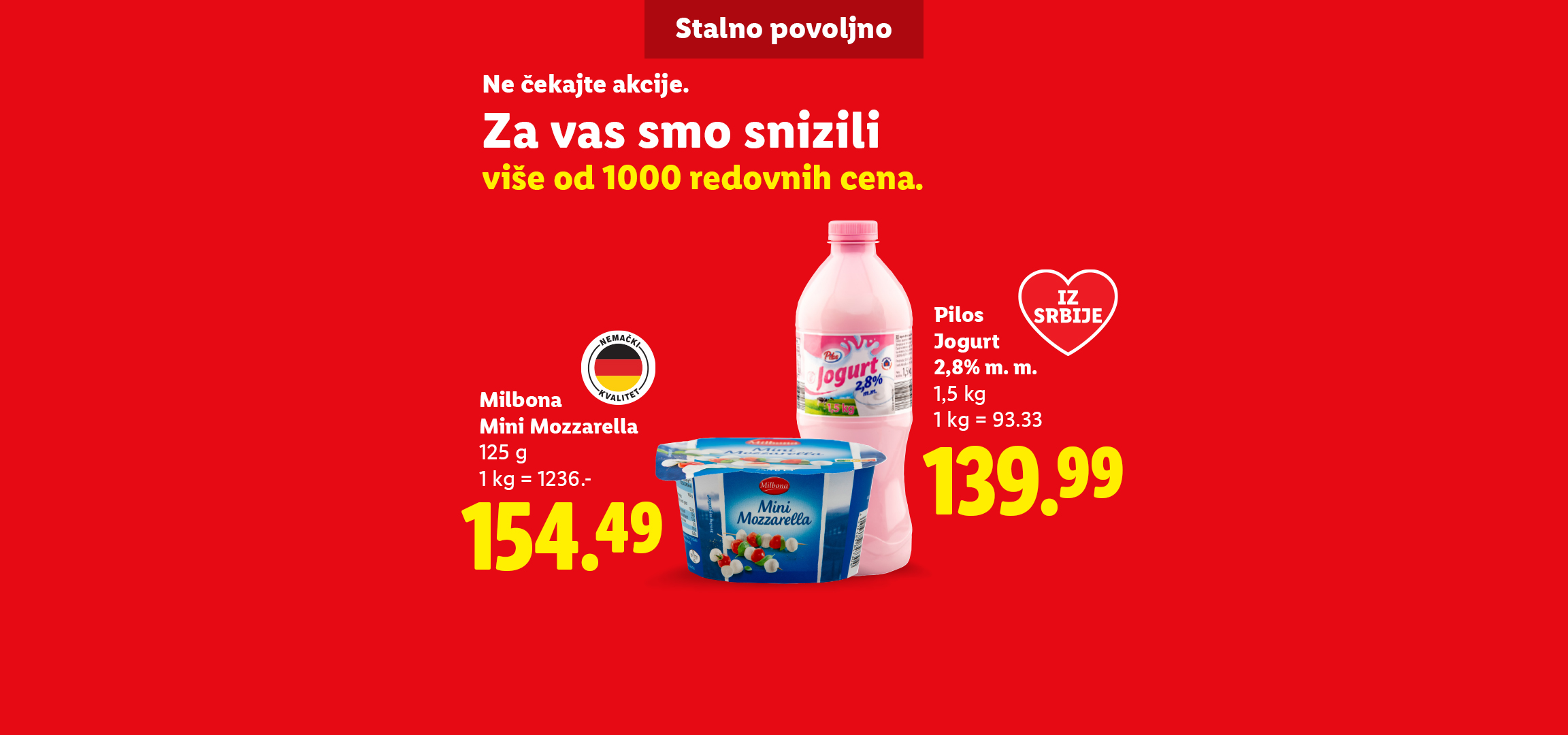 Pilos jogurt, Milbona mini mocarela i Chef Select baget sa sniženim cenama.