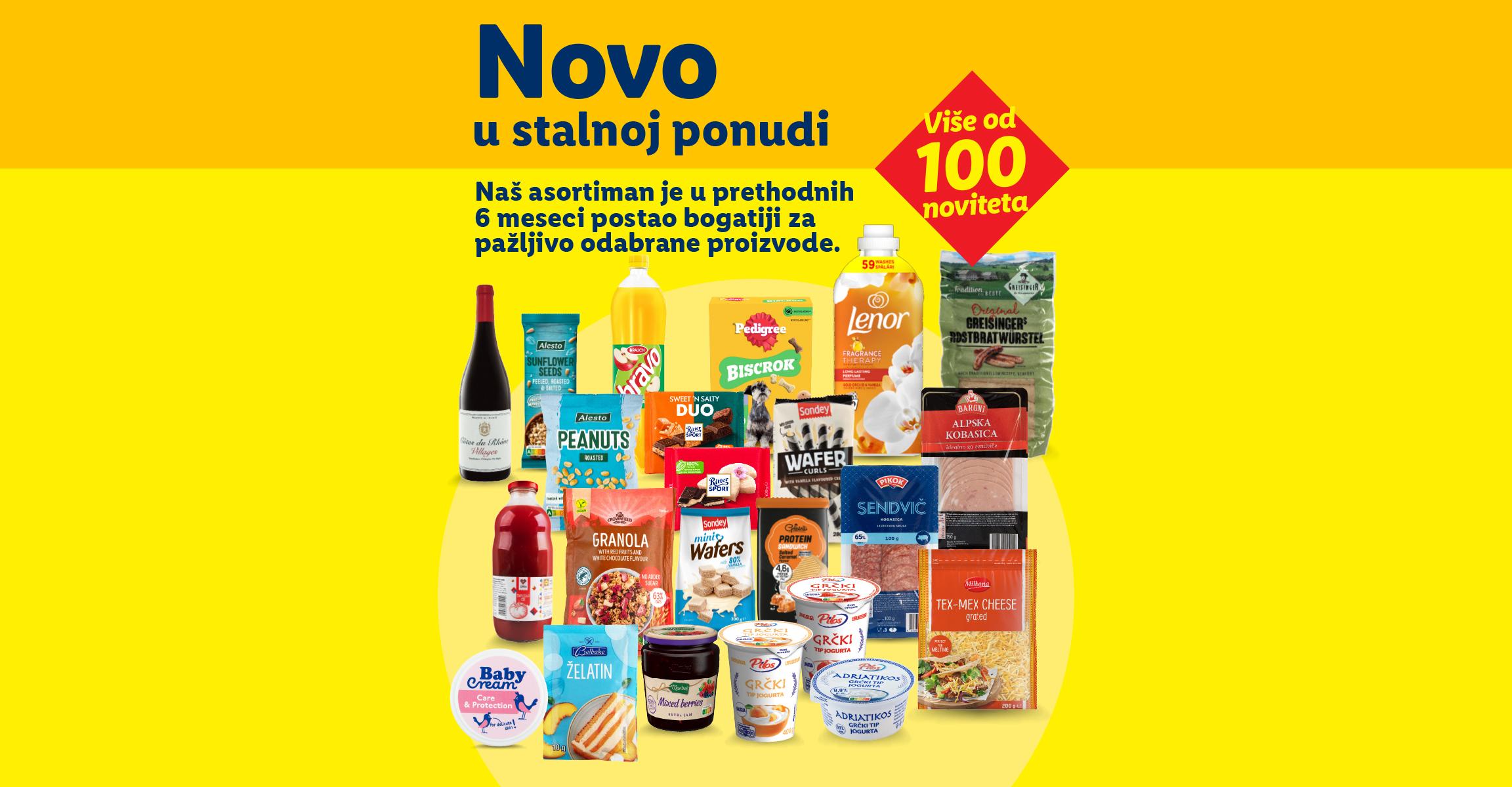 Preko 100 novih proizvoda u stalnoj ponudi, uključujući vino, grickalice, slatkiše, mesne prerađevine i mlečne proizvode.