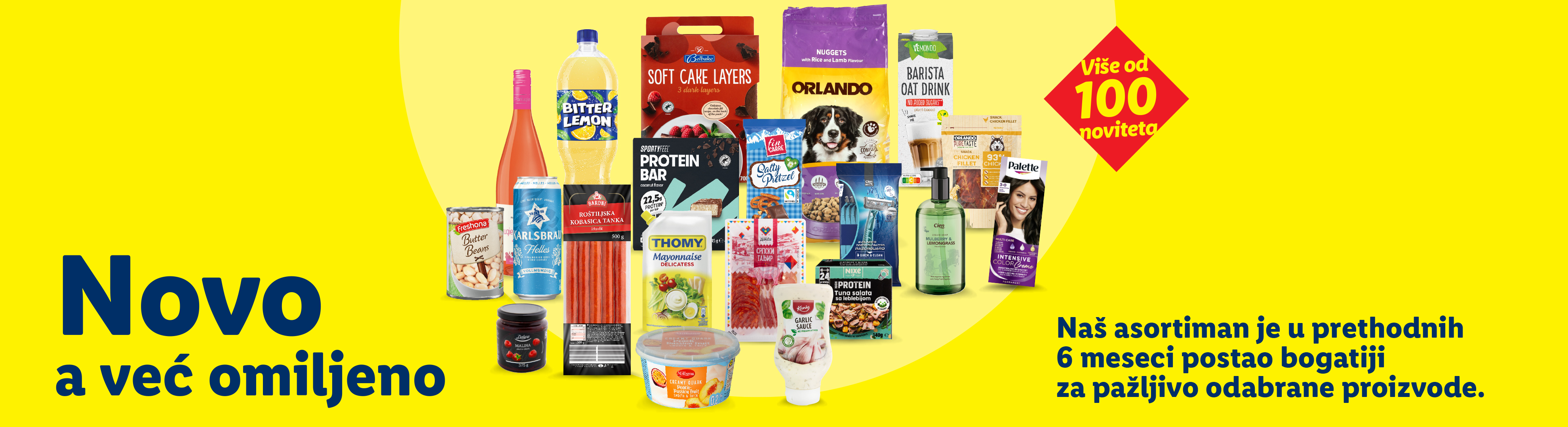 Asortiman proizvoda sa preko 100 noviteta, uključujući hranu, piće i kozmetiku.