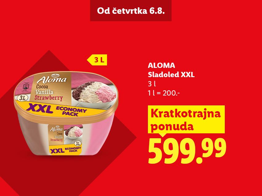 Reklama za sladoled od 3L sa ukusima kakaoa, vanile i jagode, po ceni od 599.99.