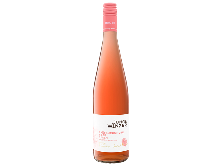Boca Junge Winzer Spätburgunder Rosé vina sa ružičastom etiketom.