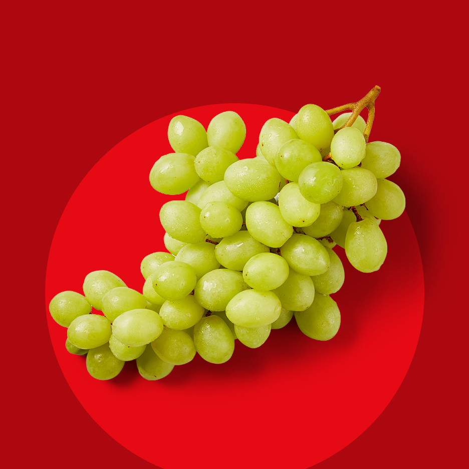 Grožđe na crvenoj pozadini sa crvenim krugom