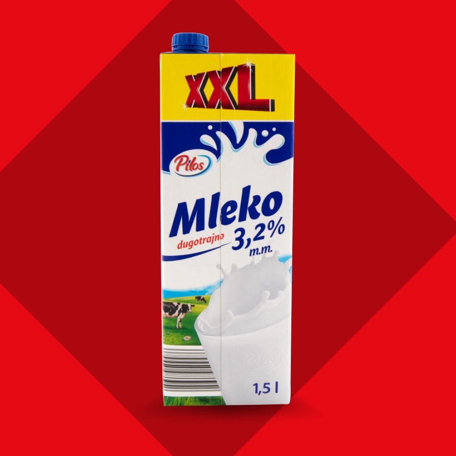 Dugotrajno mleko sa 3,2% mlečne masti u pakovanju od 1,5 l