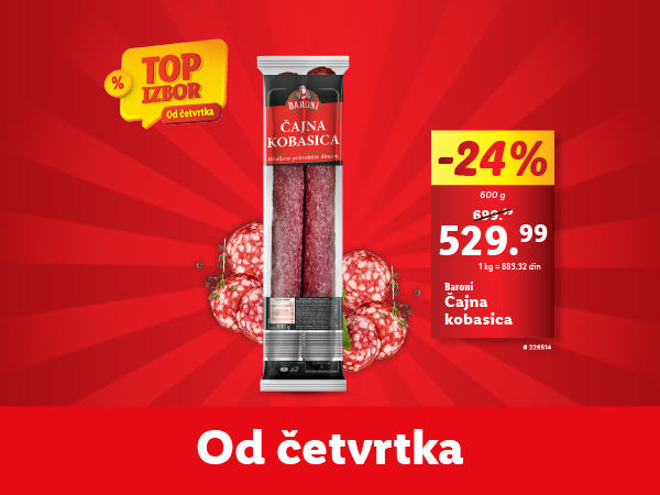 Baroni čajna kobasica, akcija -24%, 529.99 din.