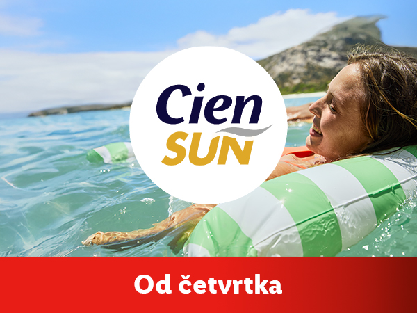 Cien Sun promocija: žena se opušta na naduvavom dušeku u moru.