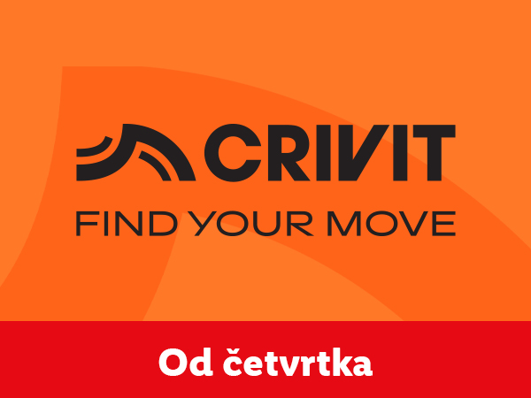 Crivit logo sa sloganom 'Find Your Move' i tekstom 'Od četvrtka'.