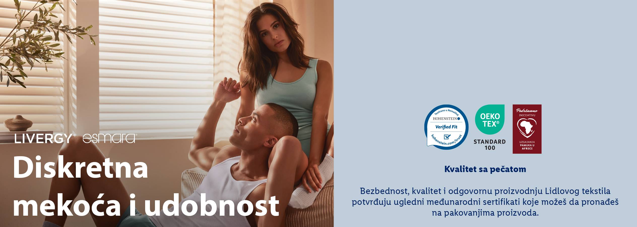 LIVERGY i esmara tekstil: Diskretna mekoća i udobnost sa sertifikatima kvaliteta.