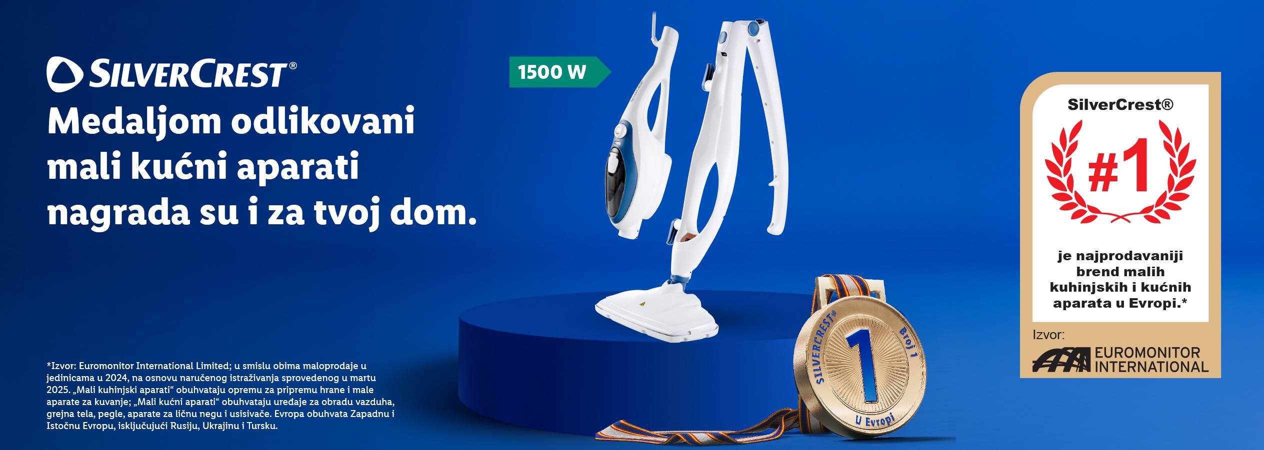 SilverCrest parni čistač i usisivač, nagrađeni kao najprodavaniji brend u Evropi.