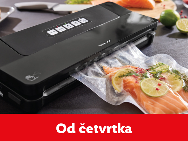 SilverCrest vakuum mašina za pakovanje sa lososom u vakuum kesi.