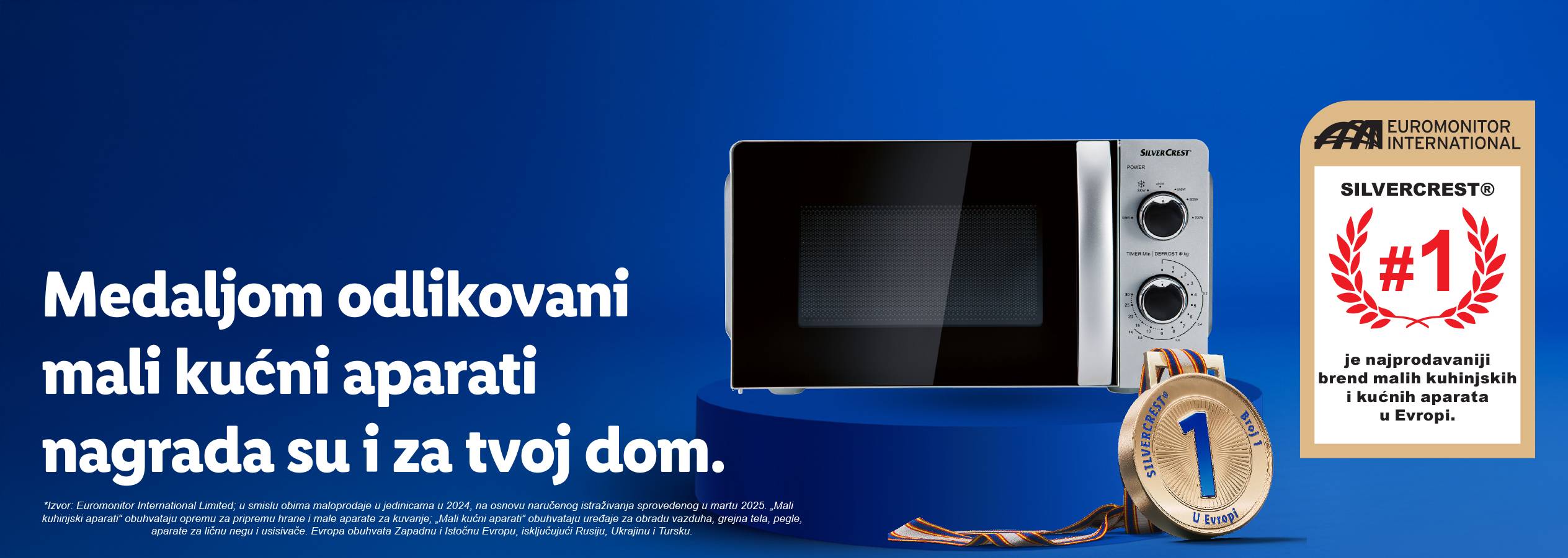Silvercrest mikrotalasna pećnica, nagrađena kao najbolji brend malih kućnih aparata u Evropi.