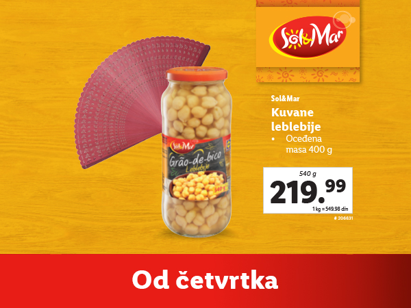 Sol&Mar kuvane leblebije (400g) u akciji od četvrtka.