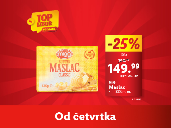 Migg Maslac Classic puter, 25% popusta od četvrtka.