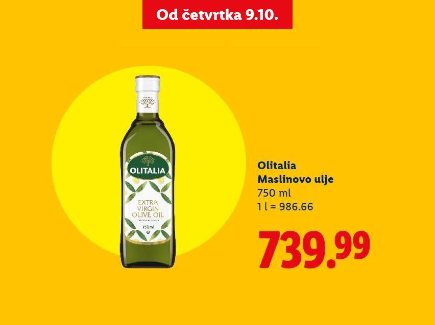 Olitalia ekstra devičansko maslinovo ulje, 750 ml, po ceni od 739.99.