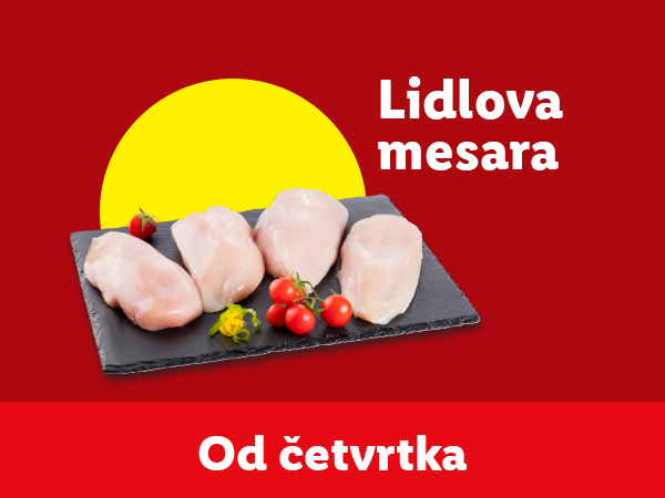 Lidlova mesara: Sveža pileća prsa i paradajz na crnoj ploči, dostupno od četvrtka.