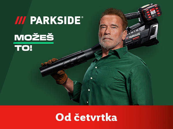 Arnold Švarceneger reklamira Parkside duvaljku.