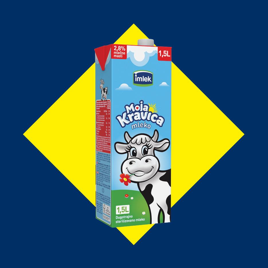 Moja Kravica mleko u pakovanju od 1.5L sa 2.8% mlečne masti.