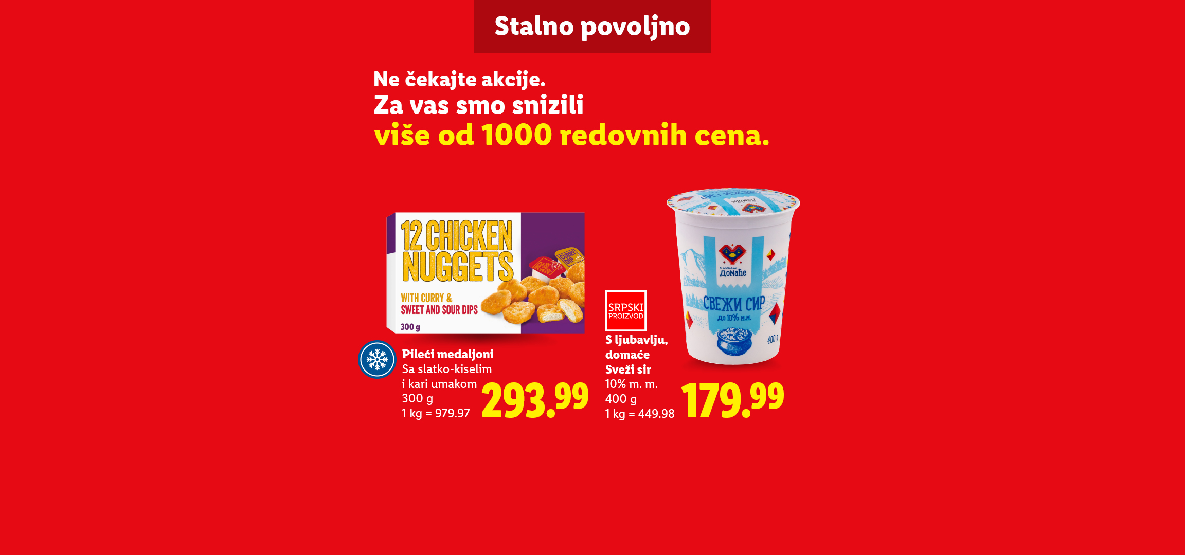 Lidl ponuda sa pilećim medaljonima, svežim sirom i mocarelom po povoljnim cenama.