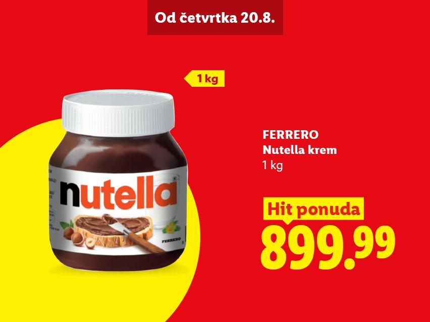Reklama za krem namaz od 1 kg, sa cenom i datumom početka ponude.