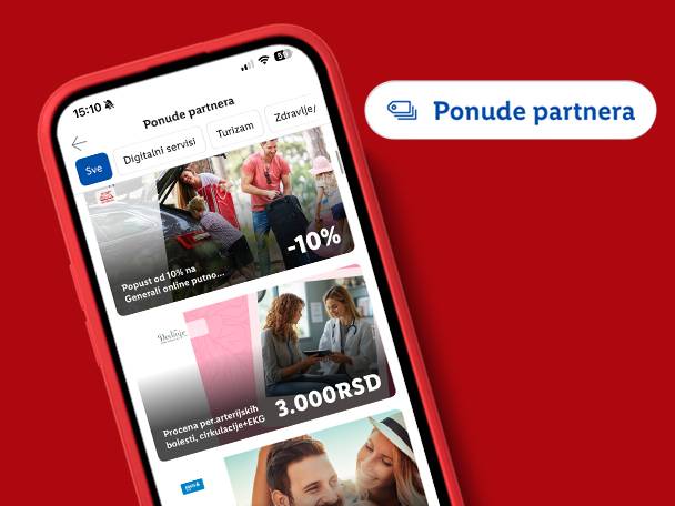 Mobilna aplikacija sa ponudama partnera, uključujući popuste na putovanja i zdravstvene usluge.