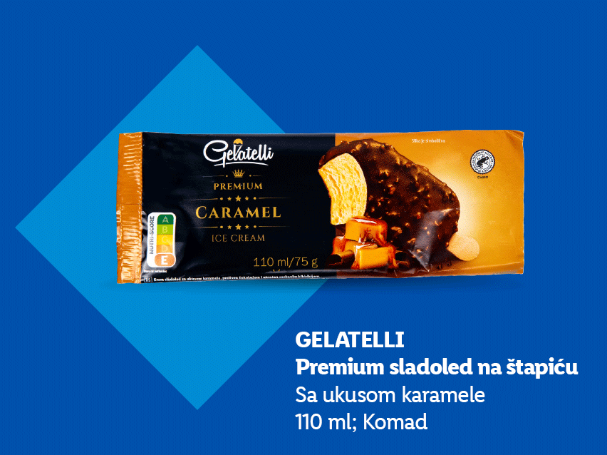 Premium sladoled na štapiću sa ukusom karamele, 110 ml