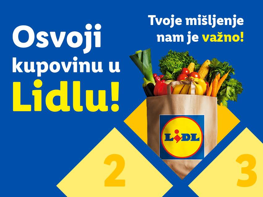 Osvoji kupovinu u Lidlu! Tvoje mišljenje nam je važno!