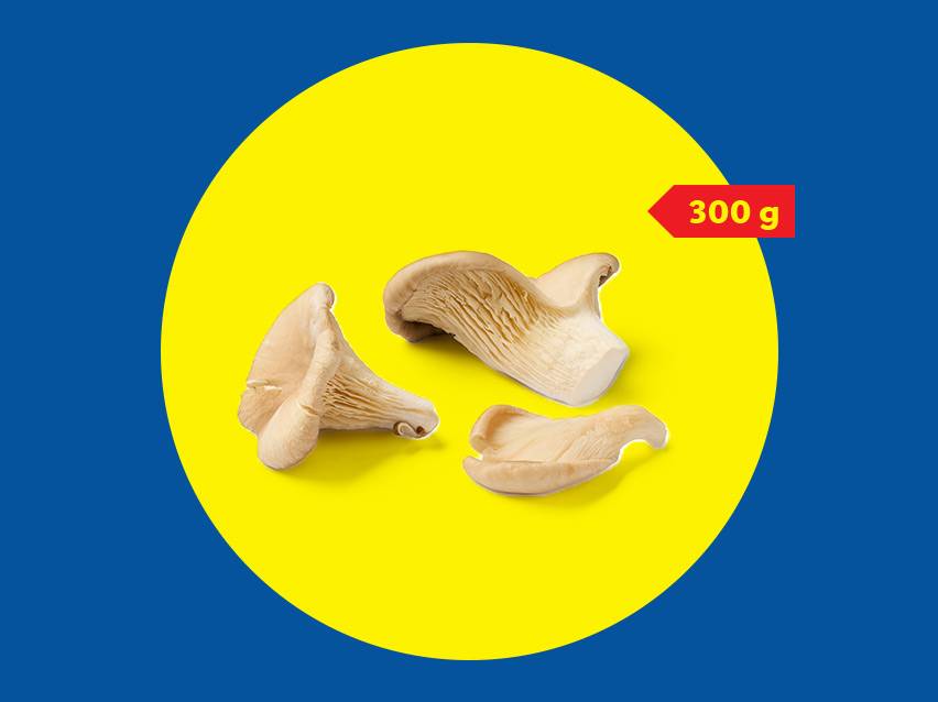 Tri bukovače na žutom krugu, sa crvenom oznakom „300 g“.
