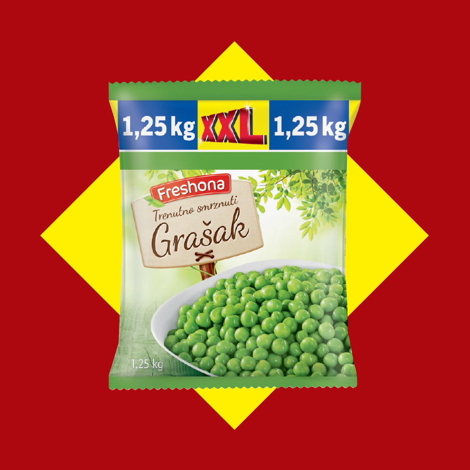 Freshona smrznuti grašak, XXL pakovanje od 1,25 kg