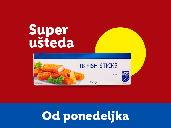 Super ušteda: 18 zamrznutih ribljih štapića (450g) od ponedeljka.