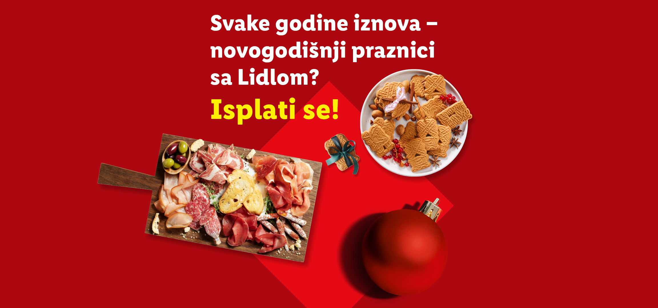 Novogodišnji praznici sa Lidlom: keksići, suhomesnati proizvodi i dečiji aparat za kafu.