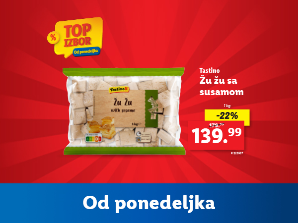 Tastino Žu Žu sa susamom (1kg) -22%, sniženje od ponedeljka.